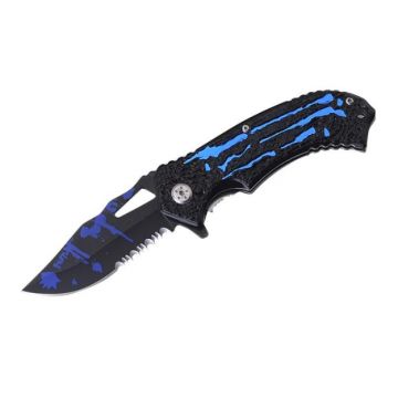 Fantasy Design Assist Knife 4.5" Closed Blue Handle